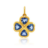 Gold Blue Sapphire Clover Charm