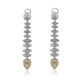 Gold Yellow Diamond Drop Earrings