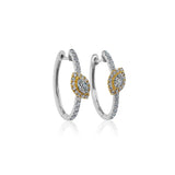 Gold Yellow Diamond Marquise Hoop Earrings