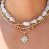 Gold Diamond Heart Tennis Necklace