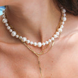 Gold Graduated Pearl Necklace