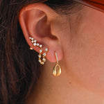 Gold Diamond Cluster Climber Earring