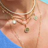 Gold Fancy Paperclip Charm Chain Necklace