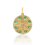 Gold Emerald Medallion Star Pendant