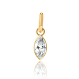 Gold Lab Grown Diamond Marquise Bezel Hoop Earring