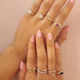 Gold Diamond Wave Ring