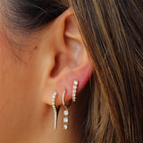 Gold Diamond Half Hoop Earring - Fine Jewelry by Monisha Melwani