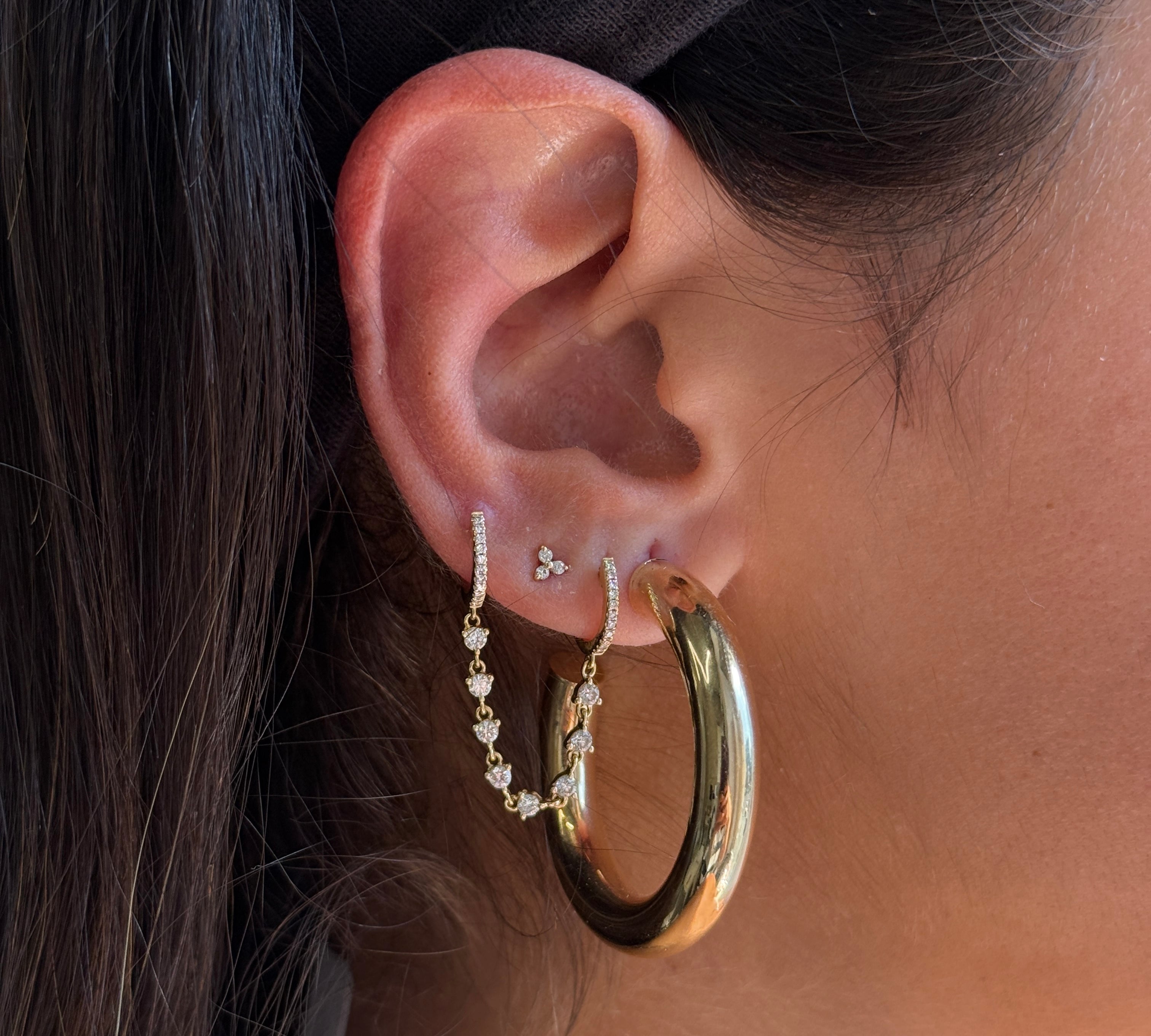 Gold Classic Hollow Dome Hoop Earrings