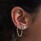 Gold Pave Diamond Star Stud Earring