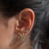 Gold Double Heart Diamond Earrings