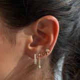 Gold Graduated Diamond Hoop Earrings