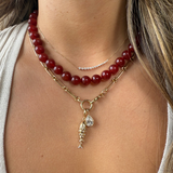 Red Carnelian Beaded Necklace