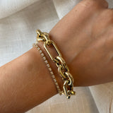 Gold Pave Diamond Tennis Bracelet