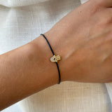 Gold Diamond Hamsa Cord Bracelet