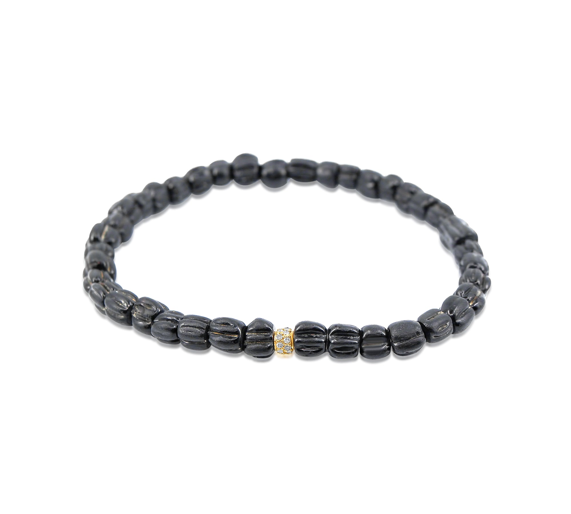 Black Wood Beaded Bracelet