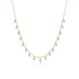 Gold Pave Marquise Diamond Drop Necklace
