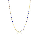 Gold Blue Lapis Ball Chain Necklace