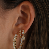 Statement Oval Lab Diamond Hoops