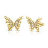Gold Diamond Butterfly Earring