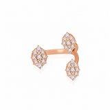 Gold Diamond Pave Marquise Open Ring
