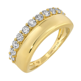 Gold Lab Diamond Double Line Ring