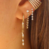 Gold Diamond Multi Chain Hoop Earring