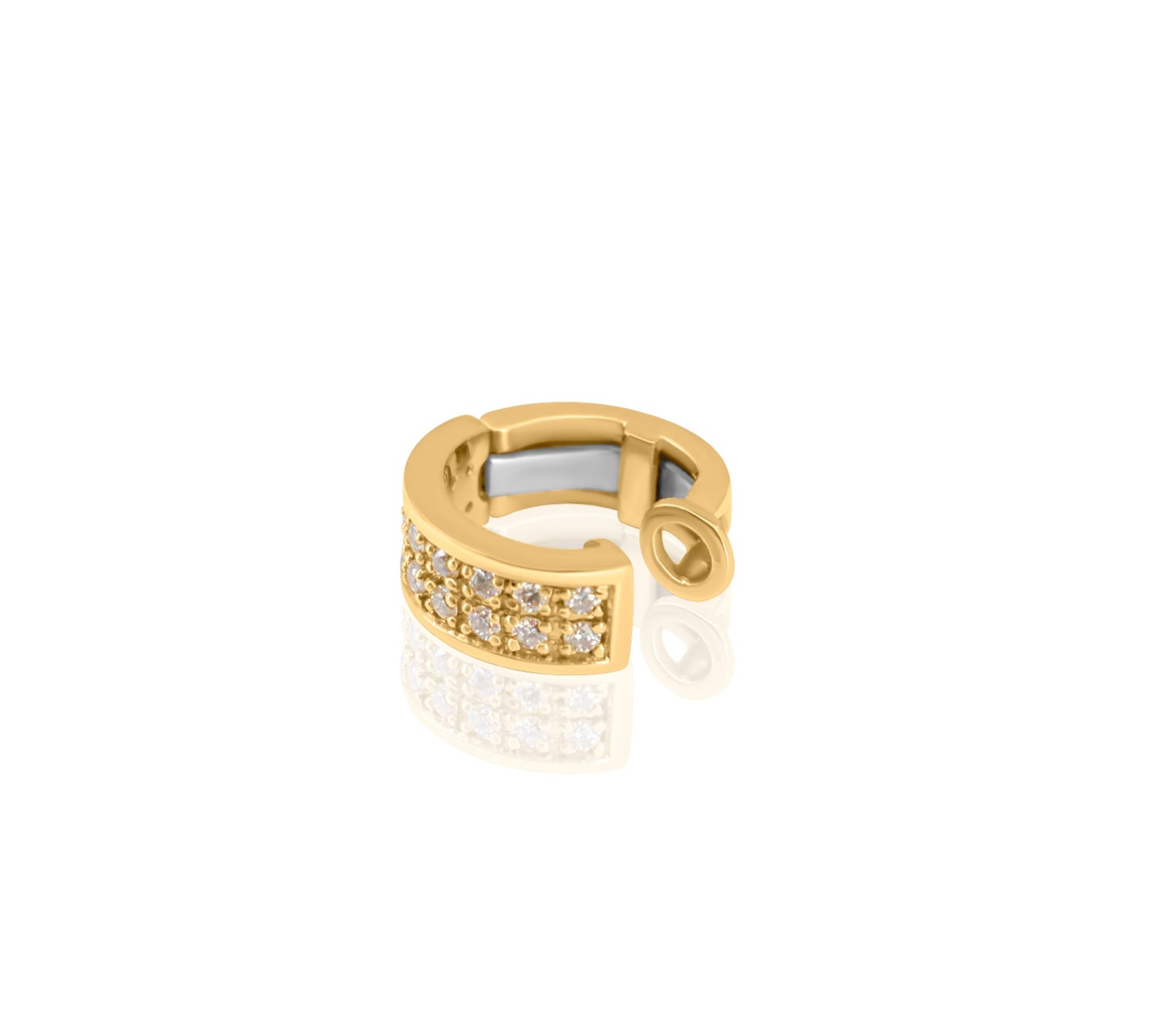 Gold Diamond Thick Double Line Ear Cuff by Monisha Melwani