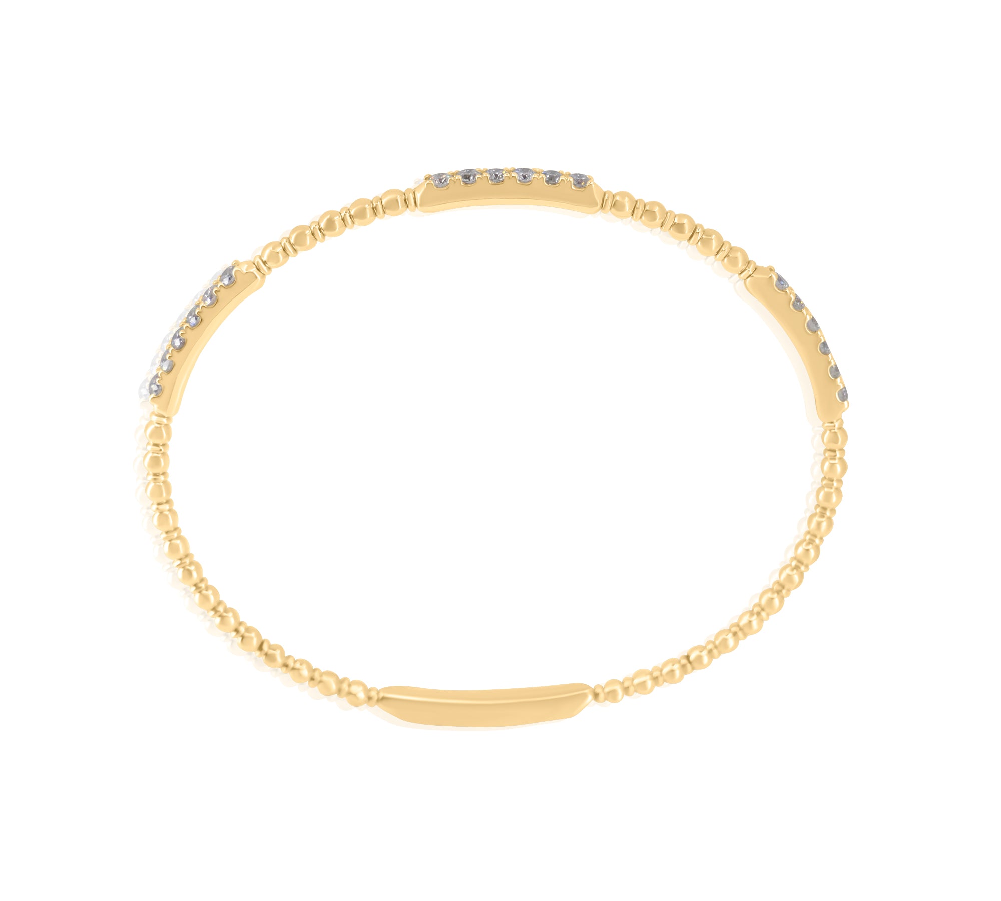 Gold Diamond Bar Ball Bangle by Monisha Melwani