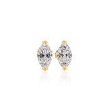 Gold Lab Grown Marquise Classic Stud Earrings