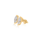 Gold Lab Grown Marquise Classic Stud Earrings