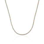 Gold Lab Grown Four Prong-Set Tennis Necklace