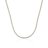 Gold Lab Grown Four Prong-Set Tennis Necklace