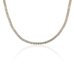 Gold Lab Grown Four Prong-Set Tennis Necklace