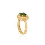 Gold Green Peridot Oval Ring