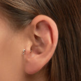 Gold Pave Diamond Bezel Drop Flat Back Earring