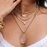Gold Trio Diamond Bezel Shaker Necklace