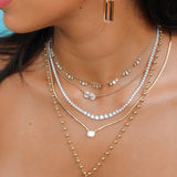 Gold Trio Diamond Bezel Shaker Necklace