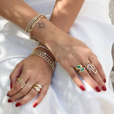 Gold Pinched Link Chain Bracelet