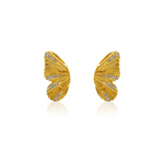 Gold Diamond Butterfly Wing Earring