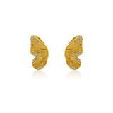 Gold Diamond Butterfly Wing Earring