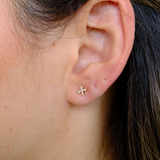 Gold Diamond Mini X Earring