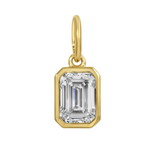 Gold Lab Diamond Emerald Cut Bezel Pendant