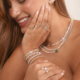 Gold Lab Grown Four Prong-Set Tennis Necklace