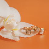 Gold Lab Grown Bezel Emerald Pave Diamond Ring