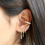 Gold Four Prong Large Diamond Ear Cuff