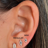 Gold Diamond Sapphire Evil Eye Stud Earring