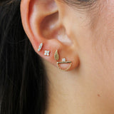 Gold Clover Diamond Stud Earring