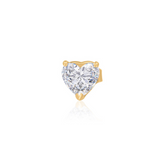 Gold Mini Lab Diamond Heart Stud