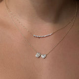 Gold Diamond Rectangle Octagon Heart Necklace