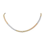 Tri Tone Gold Buttercup Diamond Tennis Necklace